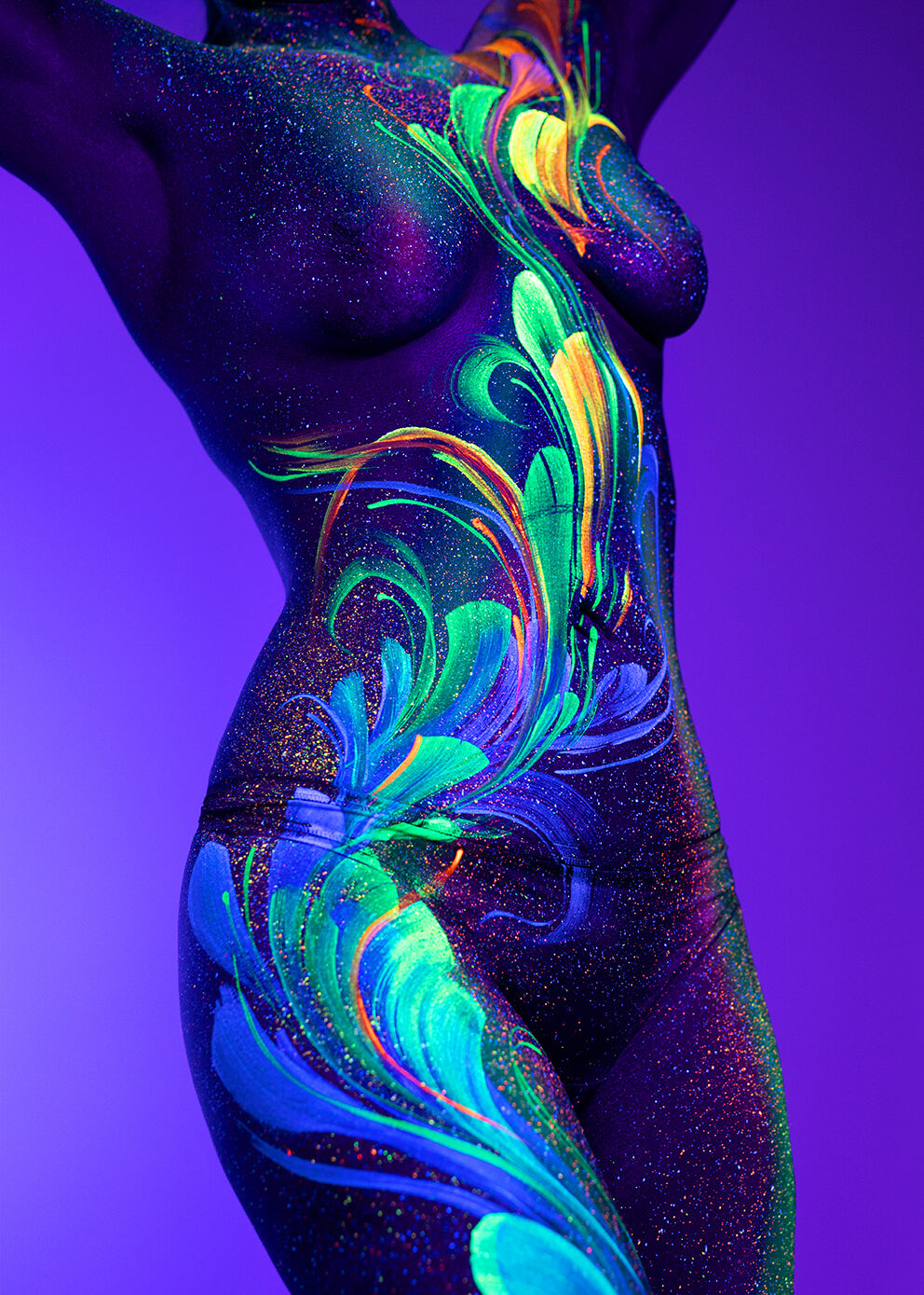 Bodypainting ganzkoerper fotoshooting rostock body painting bilder uv schwarzlicht 029