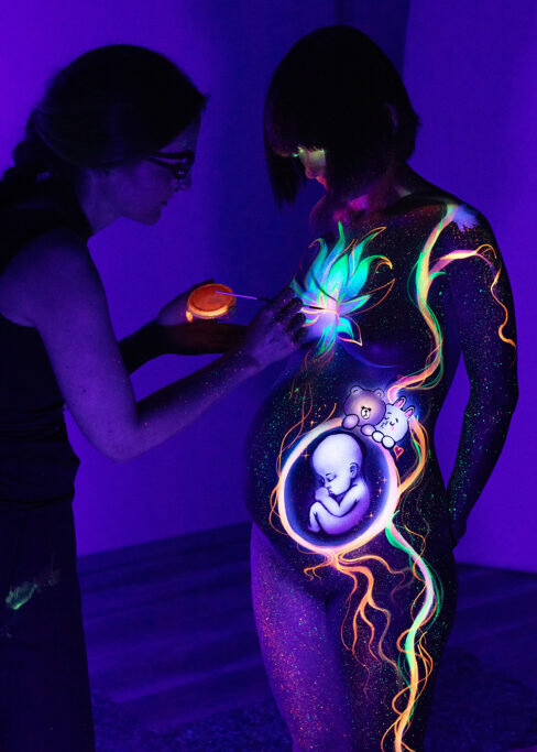 Bodypainting frau ganzkoerper fotoshooting rostock body painting bilder schwarzlicht 027