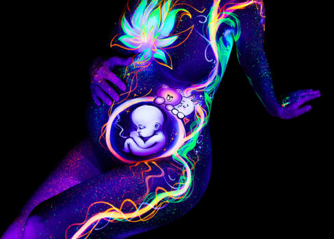 Bodypainting frau ganzkoerper fotoshooting rostock body painting bilder schwarzlicht 054